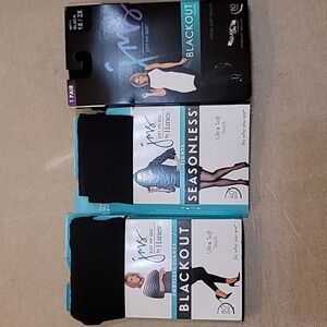 NWT Hanes Black Tights Bundle, plus size 1X-2X